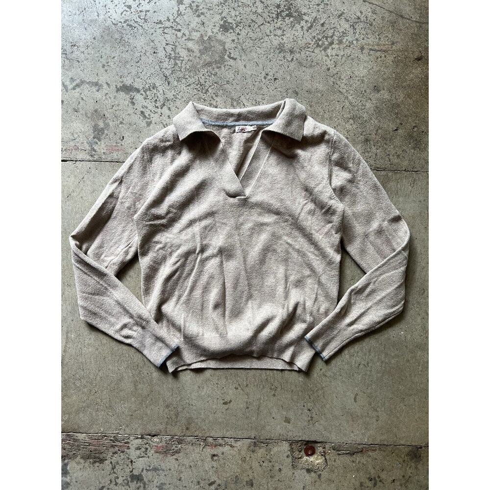 Faherty Tan Oatmeal Polo Sweater MSRP $158 Size‎ M